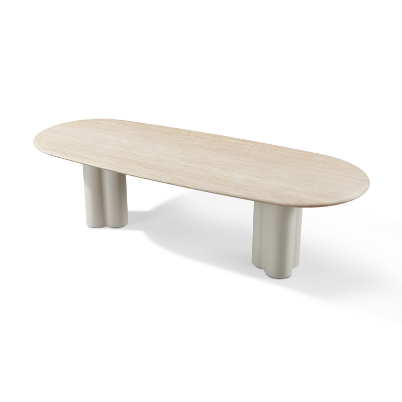 Porto Aluminum Pill Dining Table 108"