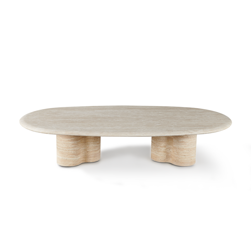 Porto Travertine Pill Coffee Table