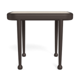 Andre Rectangle Side Table | Aluminum Bronze, Travertine Natural,