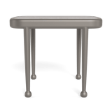 Andre Rectangle Side Table | Aluminum Taupe, Travertine Dark Grey,