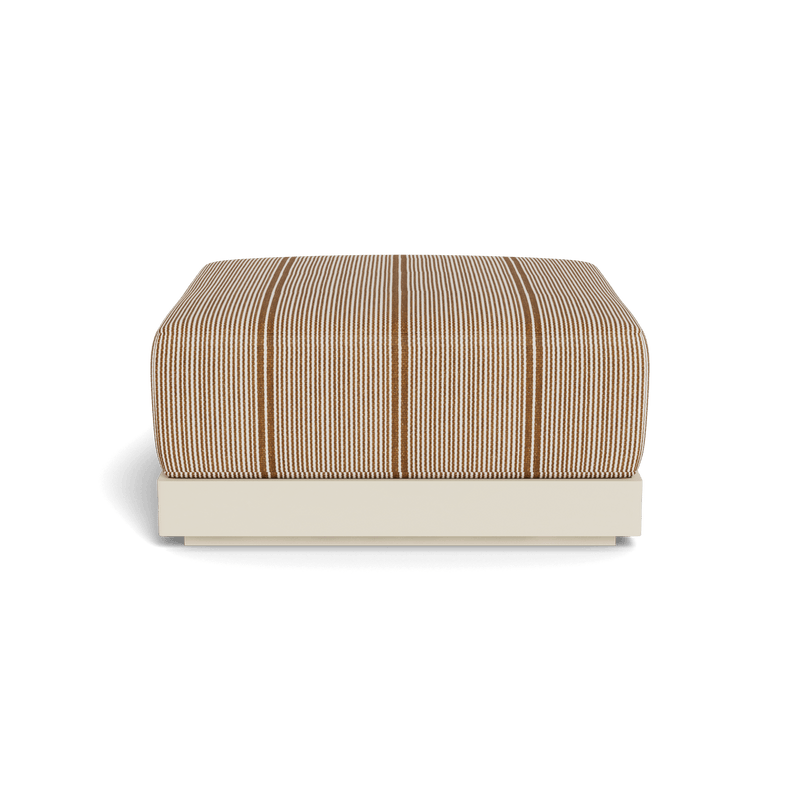ANTIGUA OTTOMAN | Aluminum Bone, Bateau Teak,