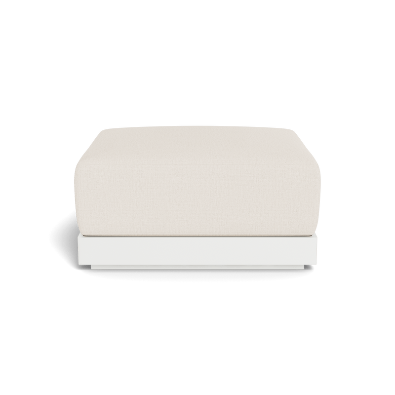 ANTIGUA OTTOMAN | Aluminum White, Stirling Linen,