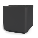 Antigua Square Side Table | Aluminum Asteroid, Laminam Noir,