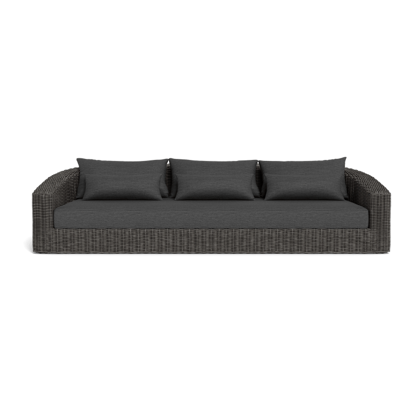 Barcelona 3 Seat Sofa | Wicker Grey, Lisos Grafito,