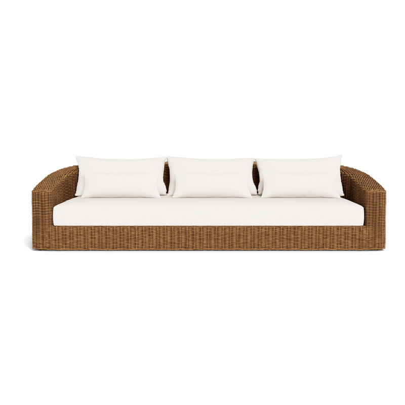 Barcelona 3 Seat Sofa | Wicker Natural, Panama Blanco,