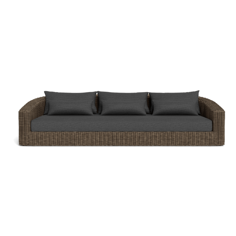 Barcelona 3 Seat Sofa | Wicker Taupe, Lisos Grafito,