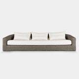 Barcelona 3 Seat Sofa | Wicker Taupe, Panama Blanco,