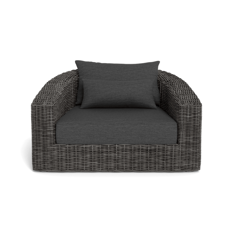 Barcelona Lounge Chair | Wicker Grey, Lisos Grafito,