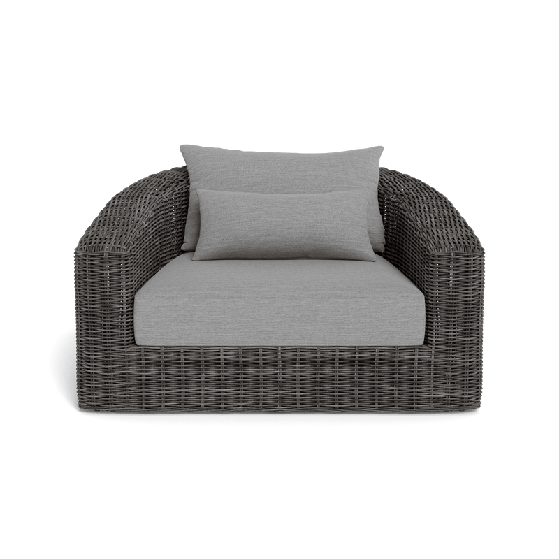 Barcelona Lounge Chair | Wicker Grey, Lisos Piedra,