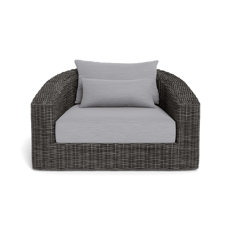 Barcelona Lounge Chair | Wicker Grey, Panama Cloud,