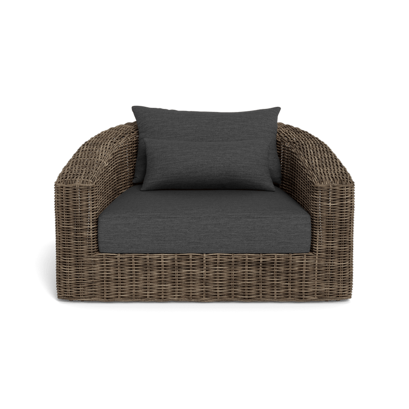 Barcelona Lounge Chair | Wicker Taupe, Lisos Grafito,