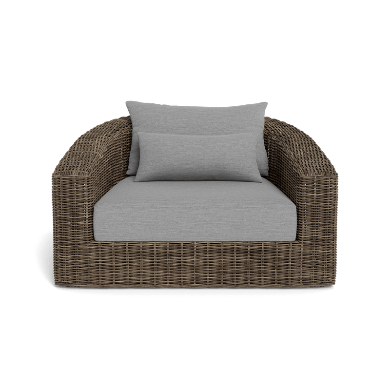 Barcelona Lounge Chair | Wicker Taupe, Lisos Piedra,