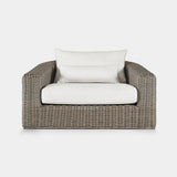 Barcelona Lounge Chair | Wicker Taupe, Panama Blanco,