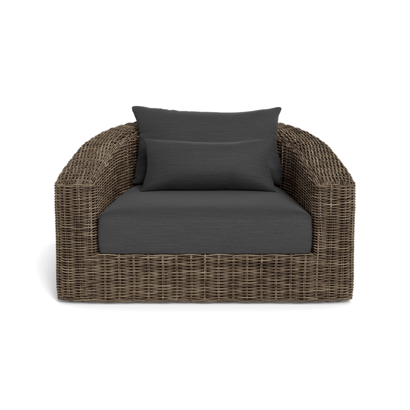 Barcelona Lounge Chair | Wicker Taupe, Panama Grafito,