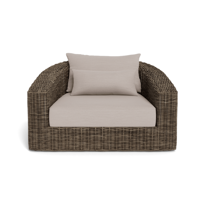 Barcelona Lounge Chair | Wicker Taupe, Panama Marble,