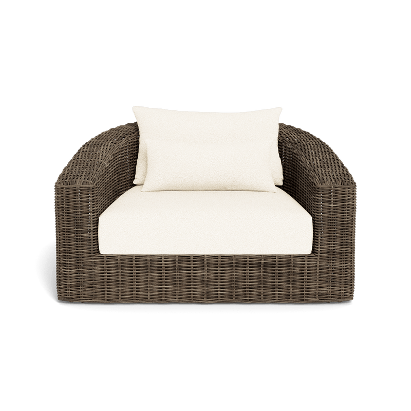 Barcelona Lounge Chair | Wicker Taupe, Riviera Ivory,