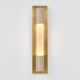 Breeze XL Outdoor Sconce | Travertine Natural, Frosted Glass,