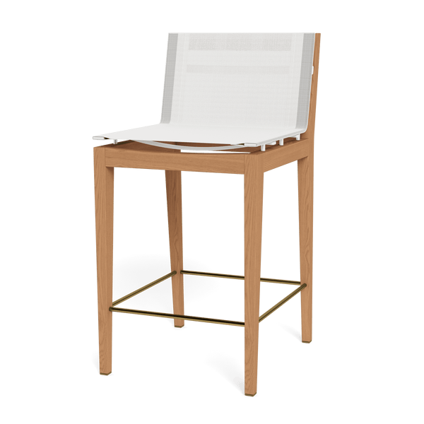 Byron Counter Stool | Teak Natural, Batyline White,