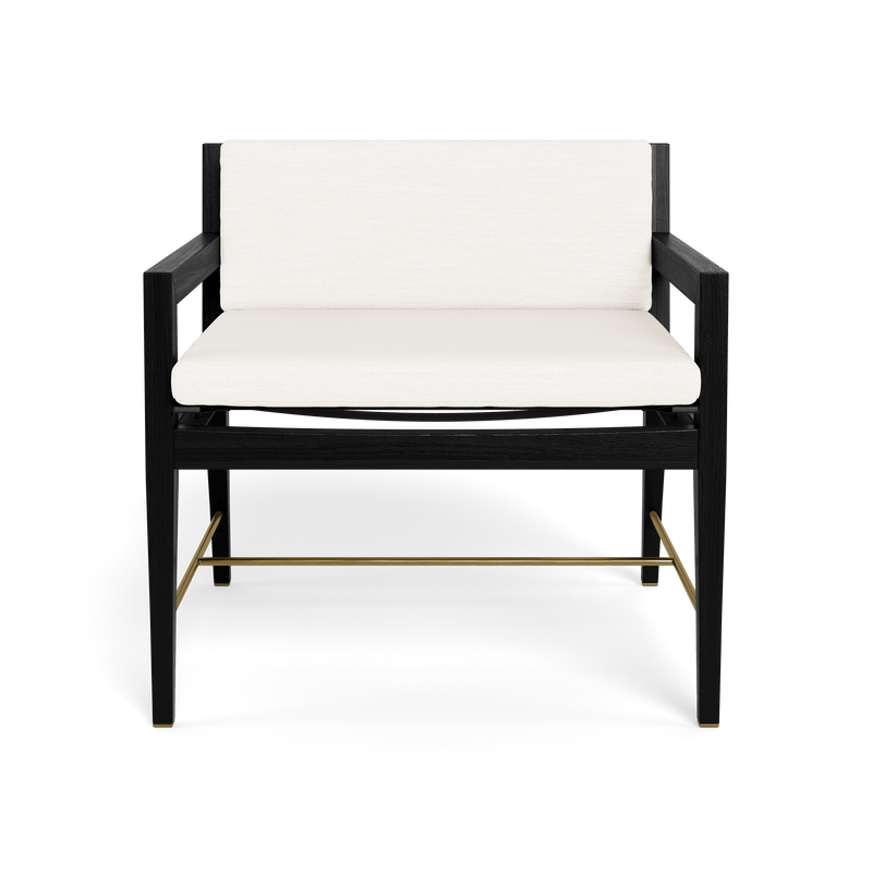 Byron Lounge Chair | Teak Charcoal, Panama Blanco, Batyline Black