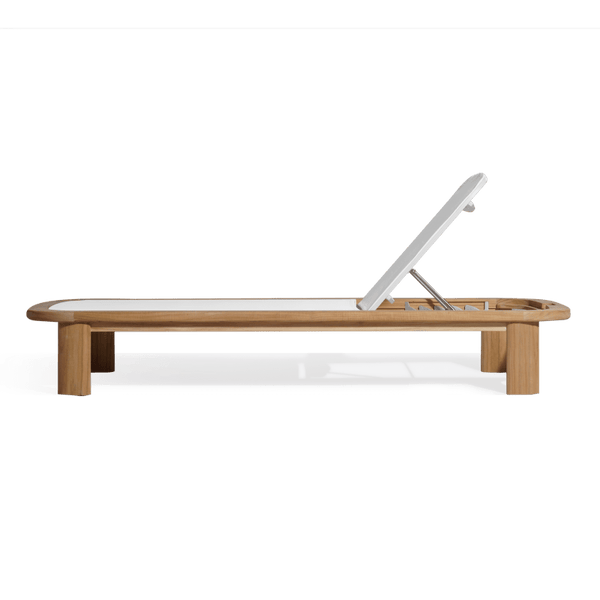 Chloe Mesh Sun Lounge | Teak Natural, Batyline White,