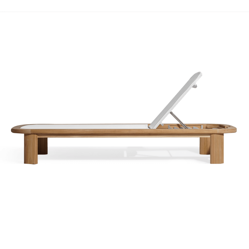 Chloe Mesh Sun Lounge | Teak Natural, Batyline White,