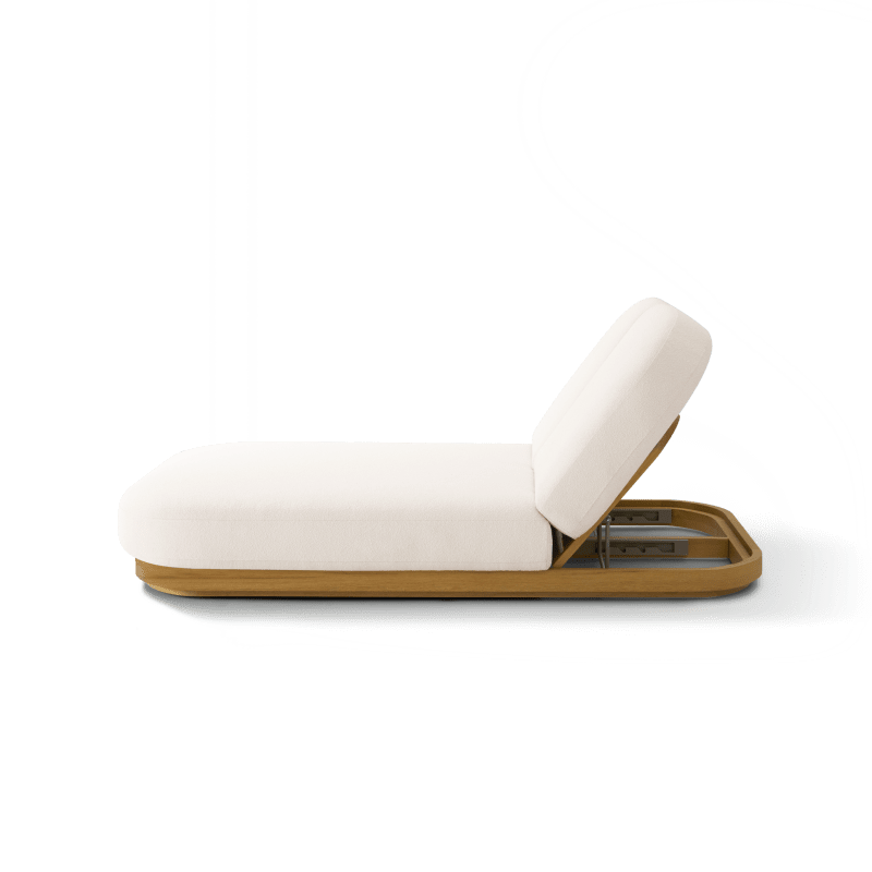Como Double Sun Lounge | Sealed Teak Natural, Riviera Ivory,