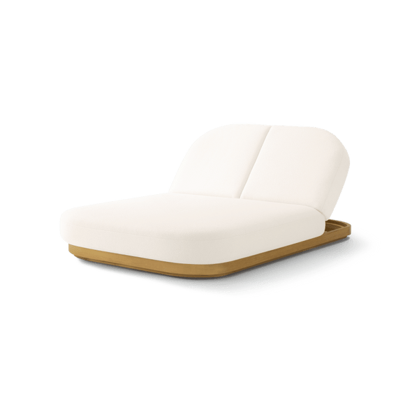 Como Double Sun Lounge | Sealed Teak Natural, Riviera Ivory,