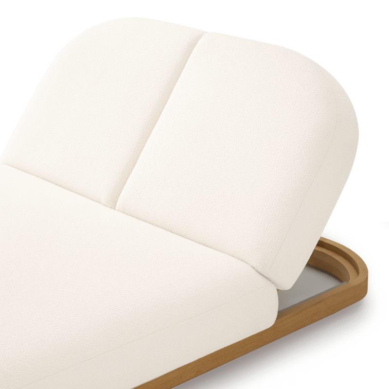 Como Double Sun Lounge | Sealed Teak Natural, Riviera Ivory,