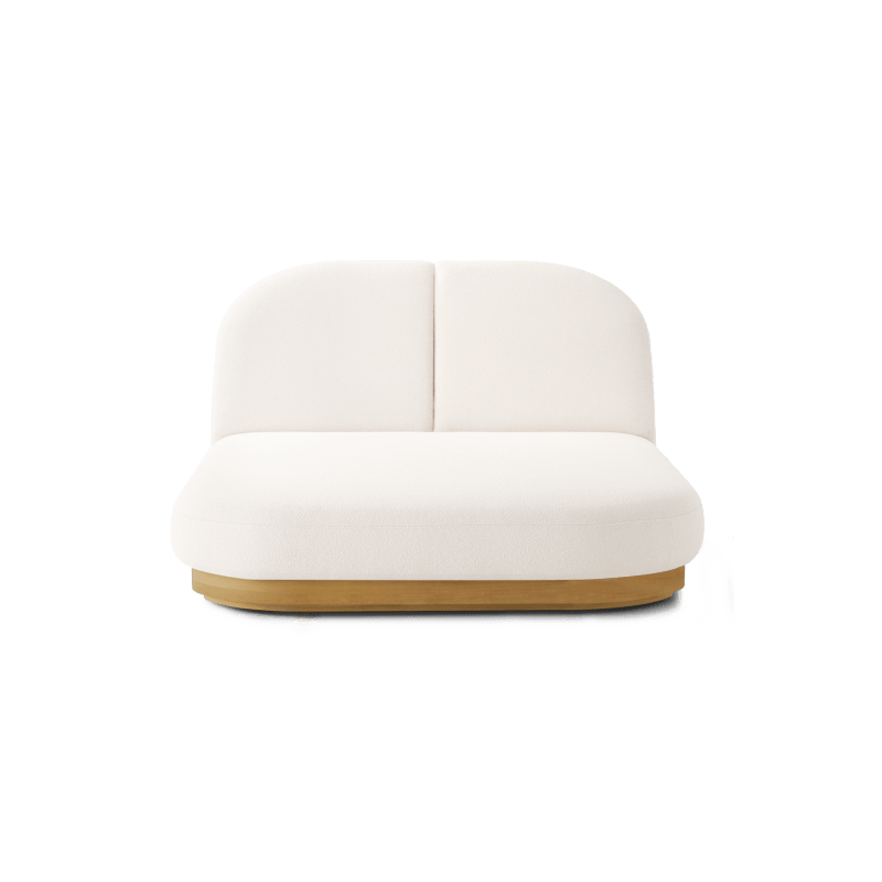 Como Double Sun Lounge | Sealed Teak Natural, Riviera Ivory,