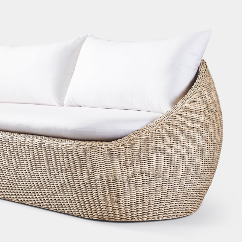 Cordoba 2 Seat Sofa | Twisted Wicker Oyster, Panama Blanco,