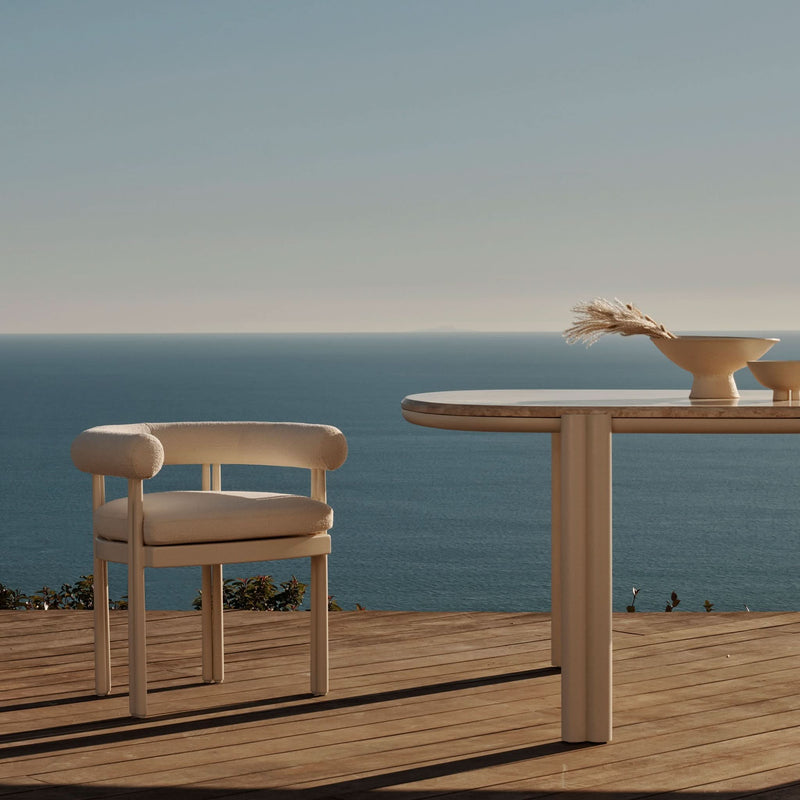 Cove Luxe Dining Chair | Aluminum Bone, Riviera Ivory,