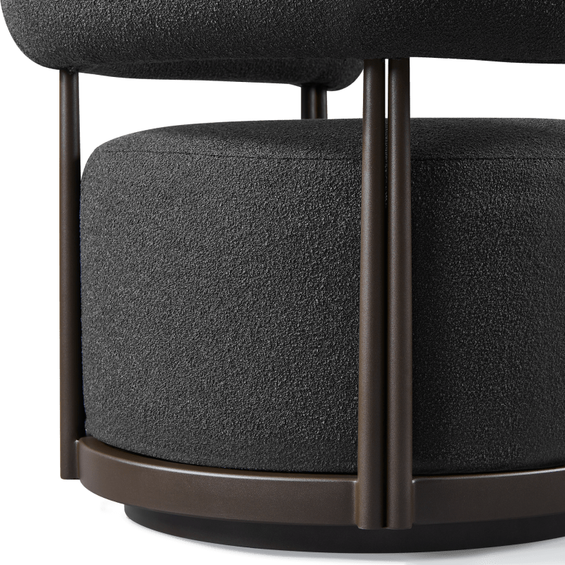 Cove Luxe Swivel Lounge Chair | Aluminum Bronze, Siesta Slate,