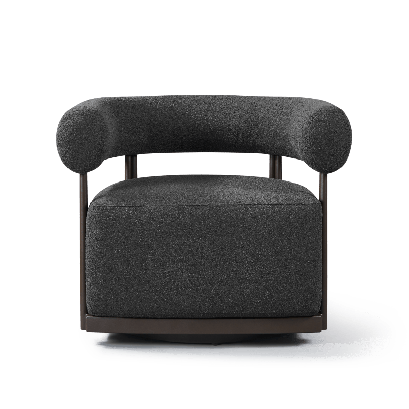 Cove Luxe Swivel Lounge Chair | Aluminum Bronze, Siesta Slate,