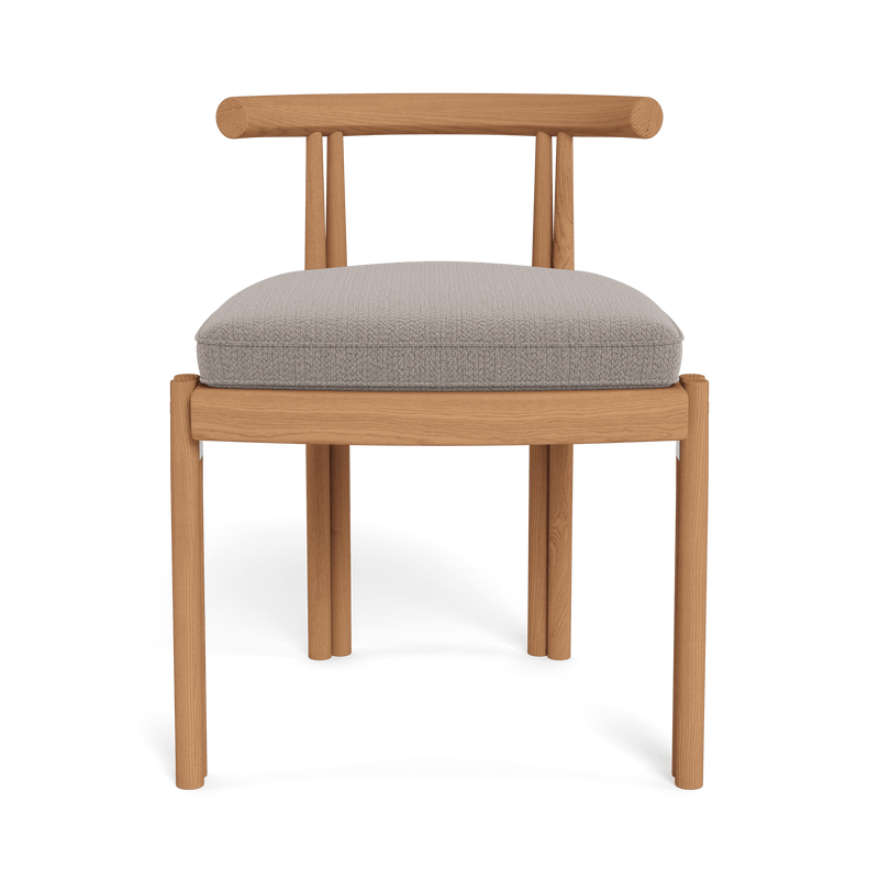 Cove Teak Armless Dining Chair | Teak Natural, Marley Chinchilla,