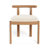 Cove Teak Armless Dining Chair | Teak Natural, Marley Parchment,