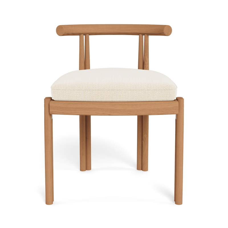 Cove Teak Armless Dining Chair | Teak Natural, Marley Parchment,