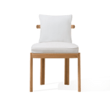 Cove Teak Armless Dining Chair | Teak Natural, Panama Blanco,