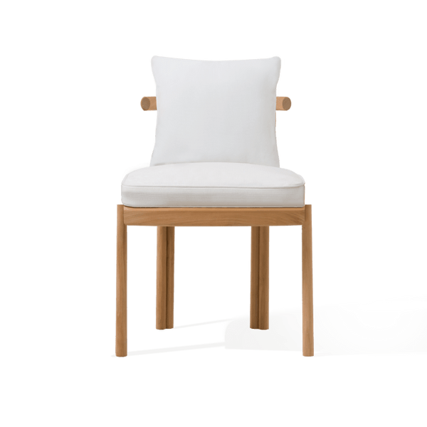 Cove Teak Armless Dining Chair | Teak Natural, Panama Blanco,