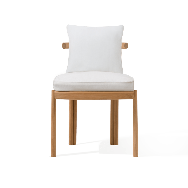 Cove Teak Armless Dining Chair | Teak Natural, Panama Blanco,