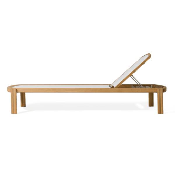 Cove Teak Stacking Sun Lounge | Teak Natural, Batyline White,