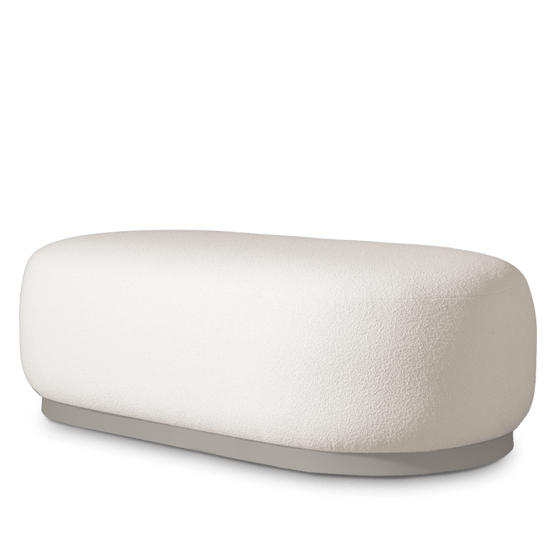 Gio Ottoman | Aluminum Taupe Riviera Ivory