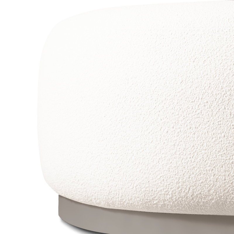 Gio Ottoman | Aluminum Taupe Riviera Ivory