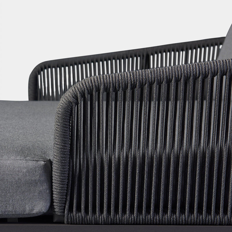 Hamilton Daybed | Aluminum Asteroid, Panama Grafito, Rope Dark Grey