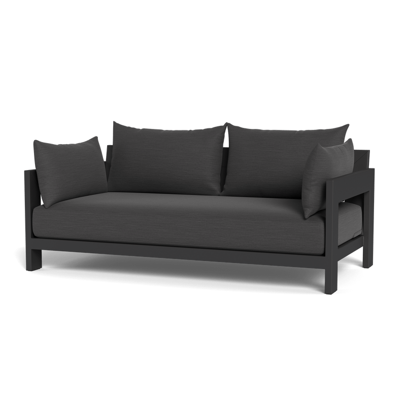 Hampton 2 Seat Sofa | Aluminum Asteroid, Panama Grafito, Batyline Silver