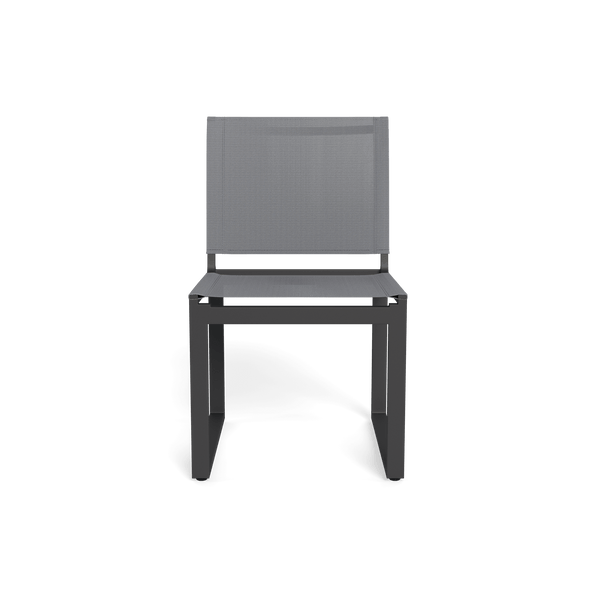 HAYMAN ALUMINUM Armless Dining Chair | Aluminum Asteroid, Batyline Silver,