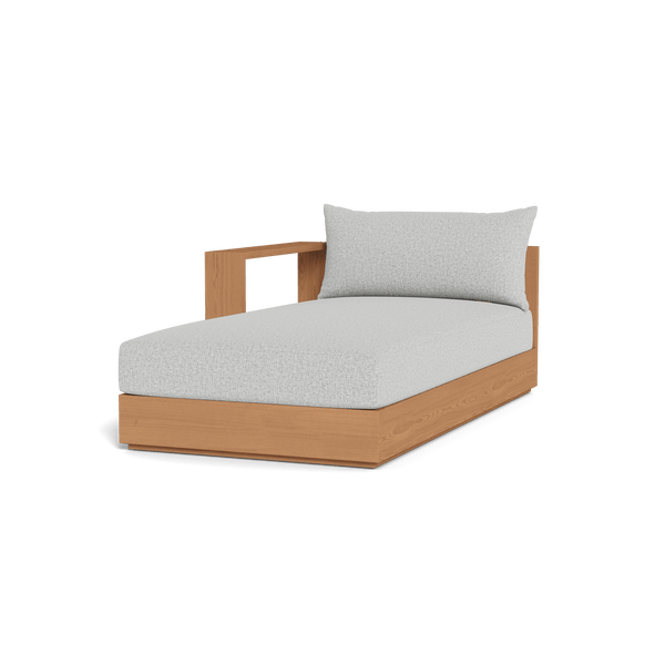 Hayman Teak Chaise Left | Teak Natural, Copacabana Sand, Batyline White