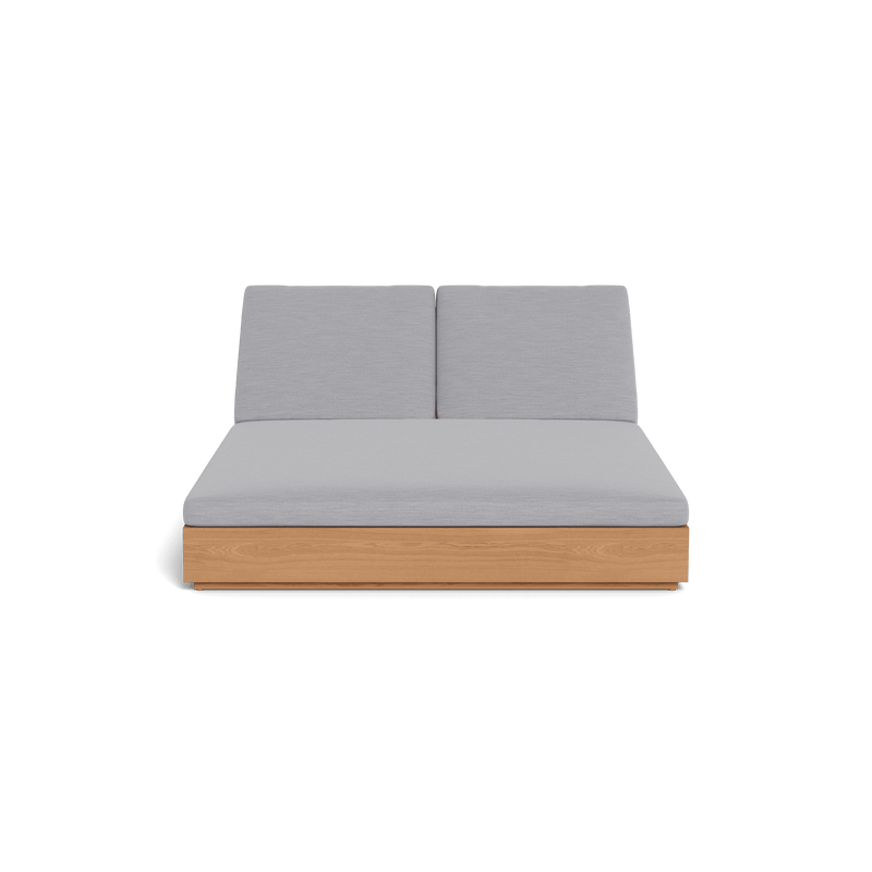 Hayman Teak Double Sun Lounge | Teak Natural, Panama Cloud, Batyline White