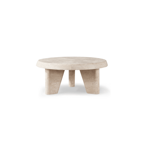 Lucca Round Coffee Table 33" | Travertine Natural, ,
