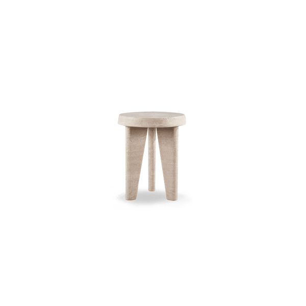 Lucca Round Side Table | Travertine Natural, ,