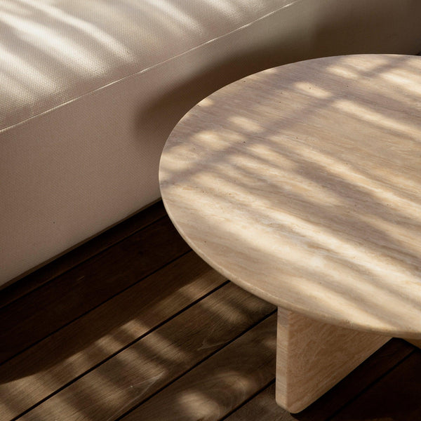 Maui Round Coffee Table | Travertine Natural, ,